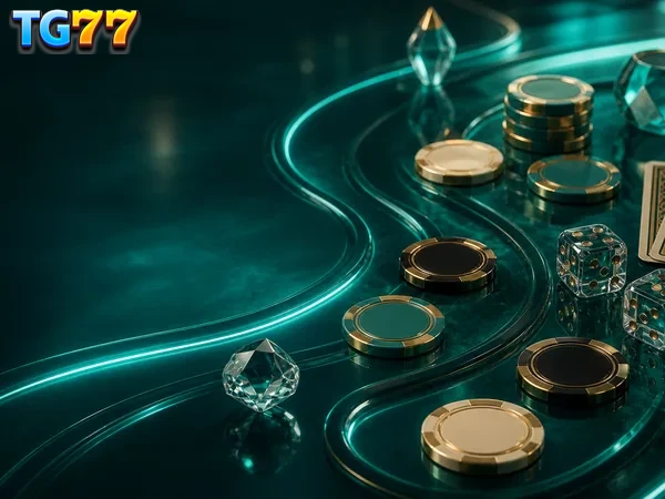Mini Baccarat table ready for play at TG77