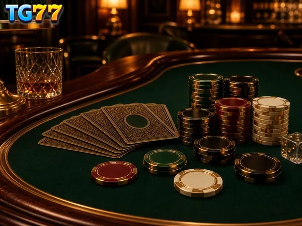 Mini Baccarat live dealer screen on TG77